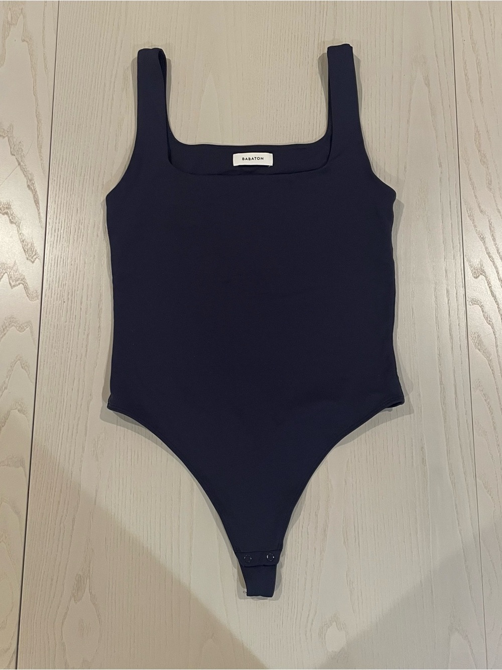 Aritzia Babaton Sleeveless Squareneck Bodysuit Navy Blue - Medium